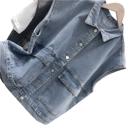 Vintage Denim Sleeveless Jacket