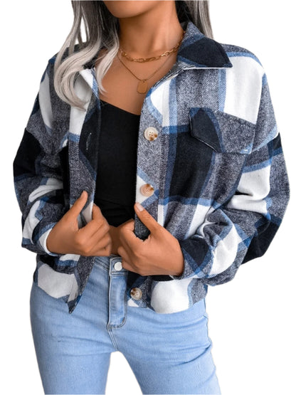 Cropped Plaid Flannel Shacket