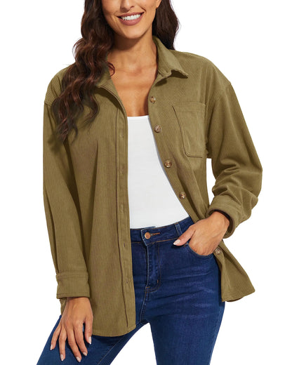 Oversized Corduroy Button-Down Shacket