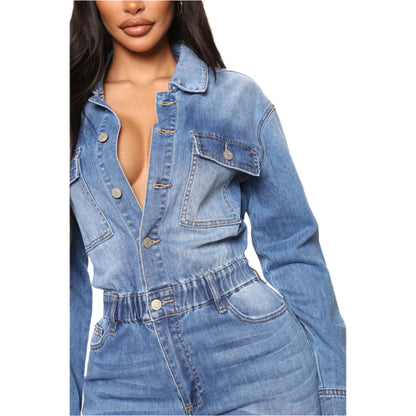 Denim Jumpsuit With Pockets