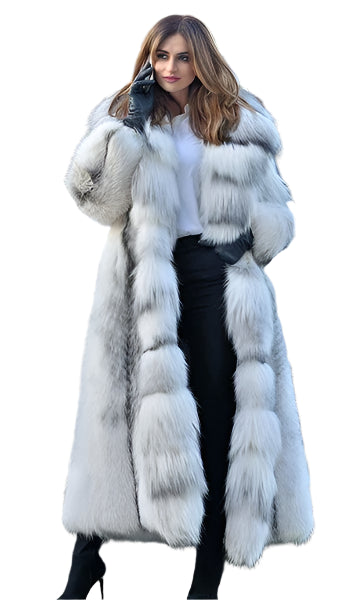 Artificial Faux Fur Hooded Coat