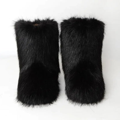 Winter Snow Furry Faux Fur Plush Warm