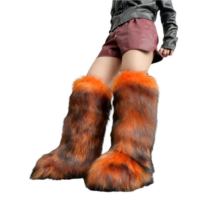 Knee High Fuzzy Faux Fur Soft Warm