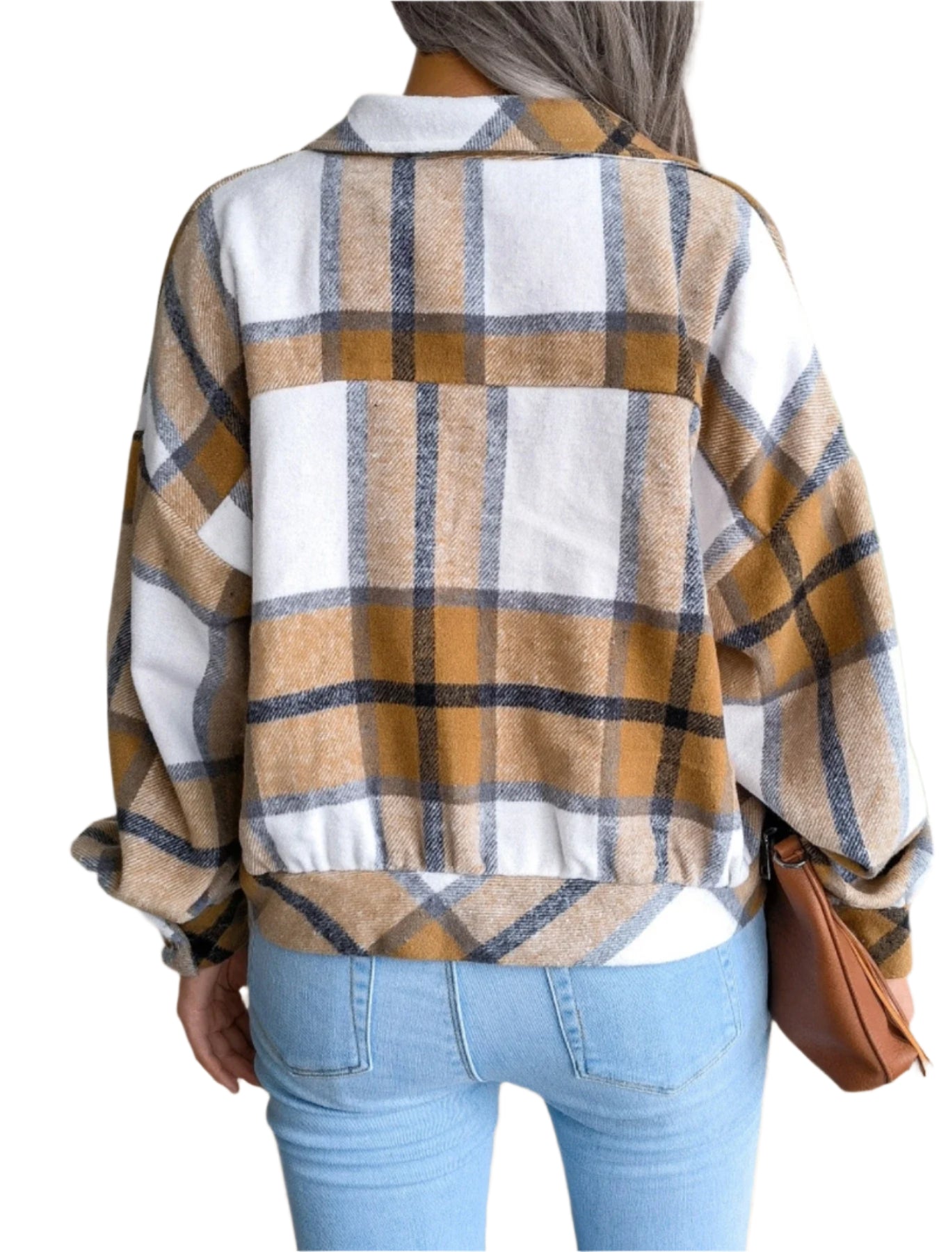 Cropped Plaid Flannel Shacket