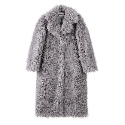 Neo Mint Chunky Faux Fur Coat