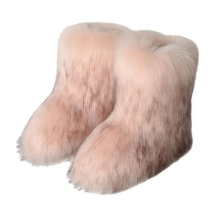 Winter Snow Furry Faux Fur Plush Warm