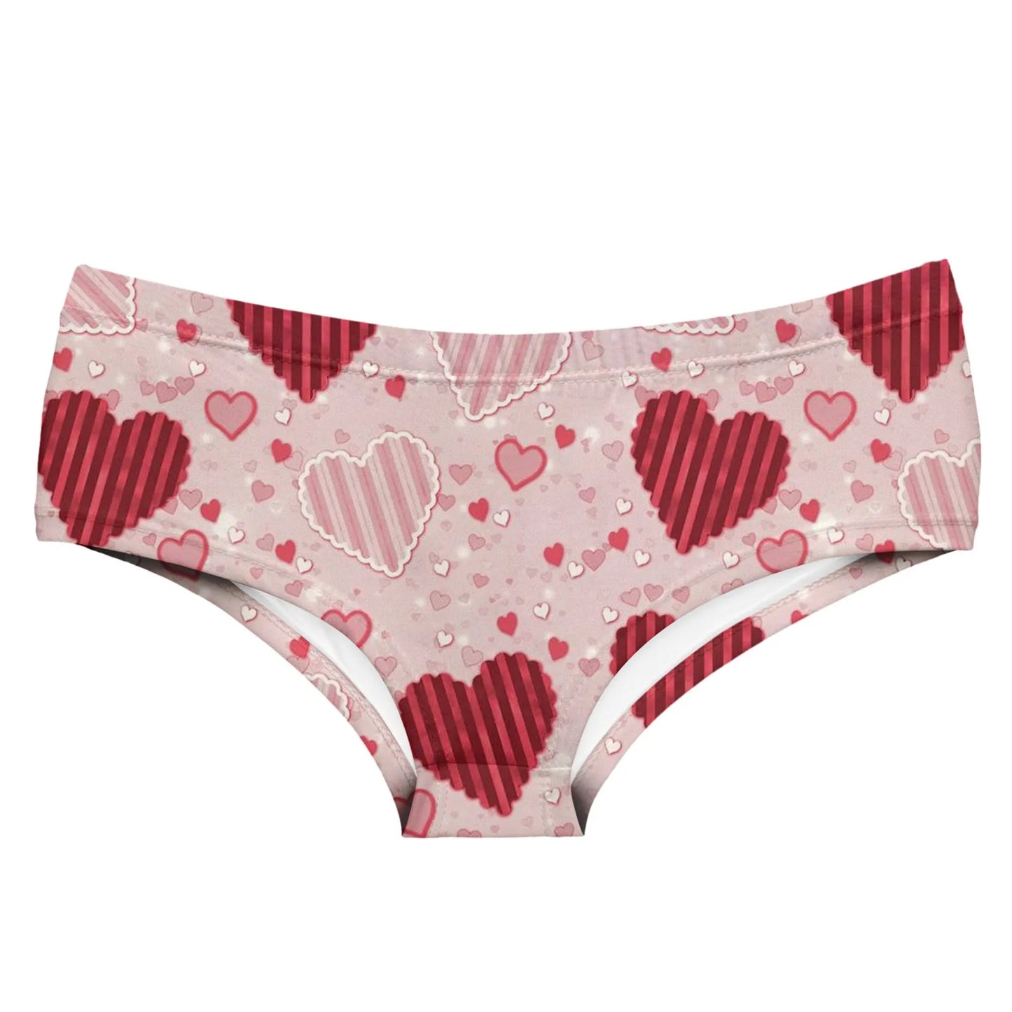 Funny Heart Print Mid Waist Panties