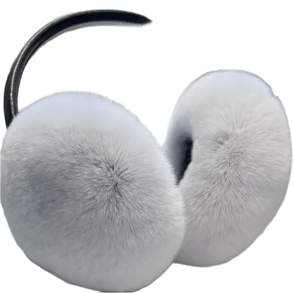 Real Rex Rabbit Fur Ear Muffs – Warm & Soft