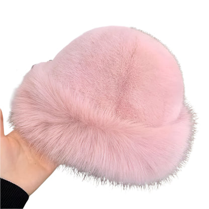 Plush Mink Fur Ski Beanie