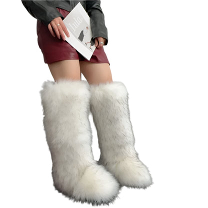 Knee High Fuzzy Faux Fur Soft Warm