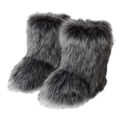 Winter Snow Furry Faux Fur Plush Warm