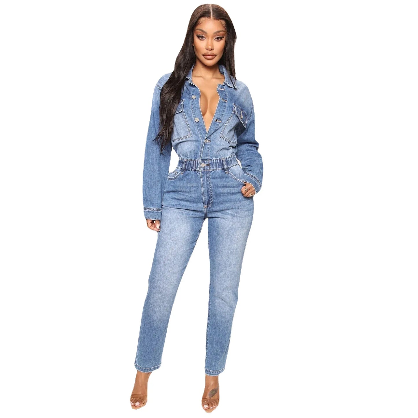 Denim Jumpsuit With Pockets