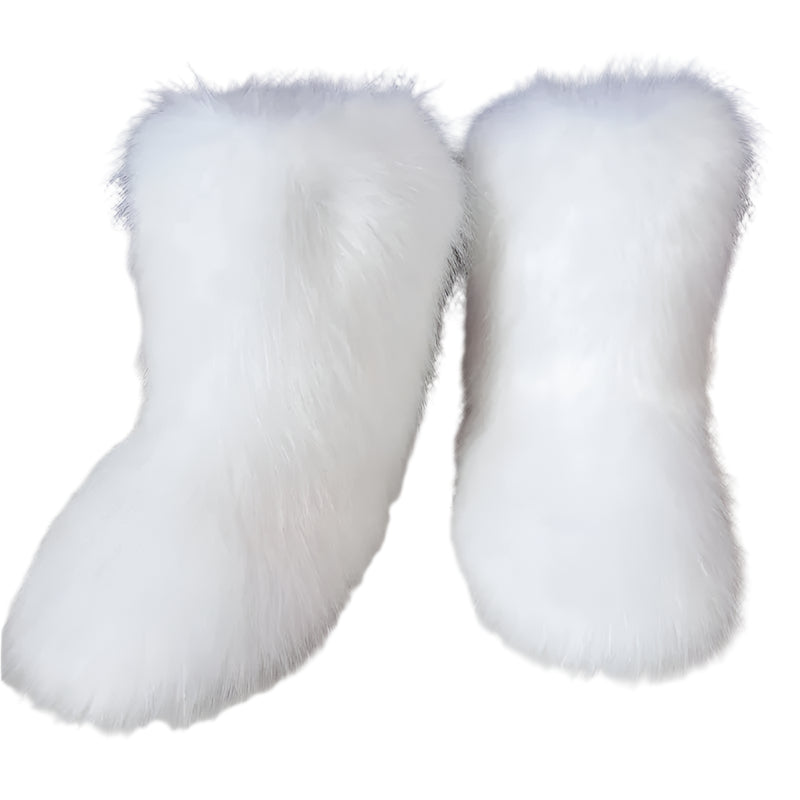 Winter Snow Furry Faux Fur Plush Warm