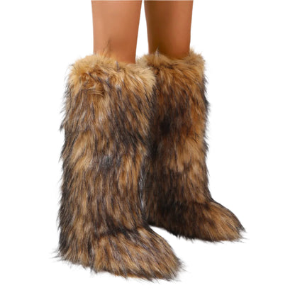 Winter Fluffy Faux Fox Fur Warm