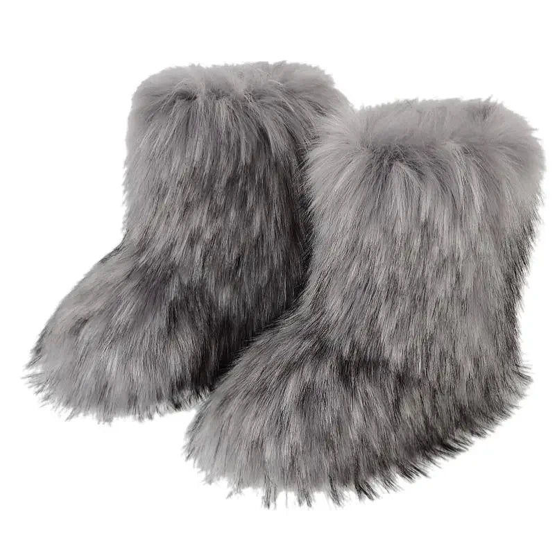 Winter Snow Furry Faux Fur Plush Warm