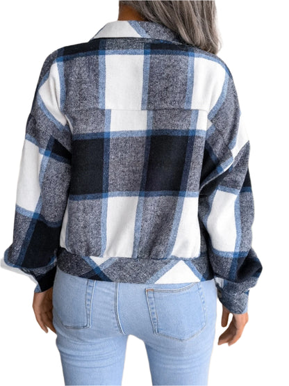 Cropped Plaid Flannel Shacket