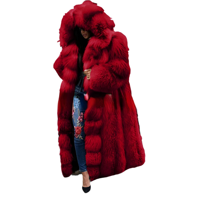 Plush Faux Fox Fur Coat