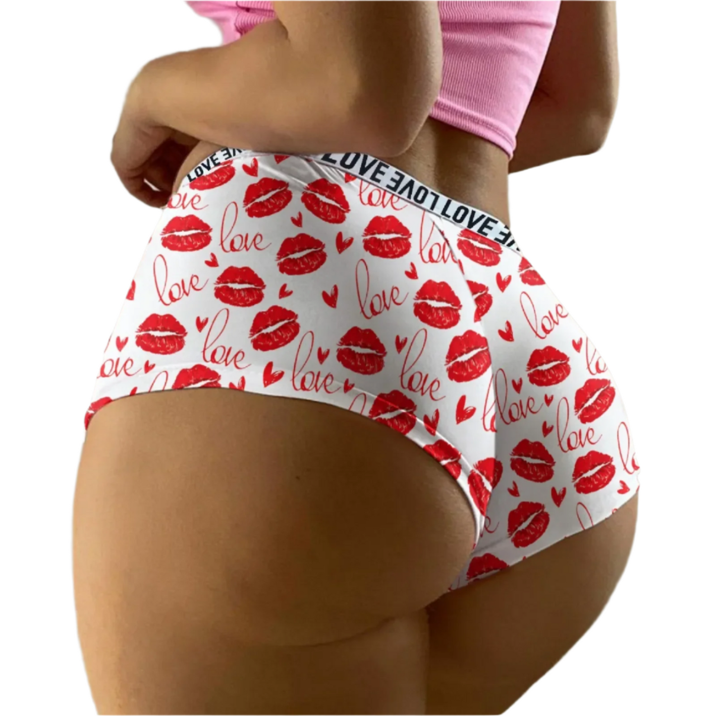 Sexy Lips Print Boxer Brief Valentine