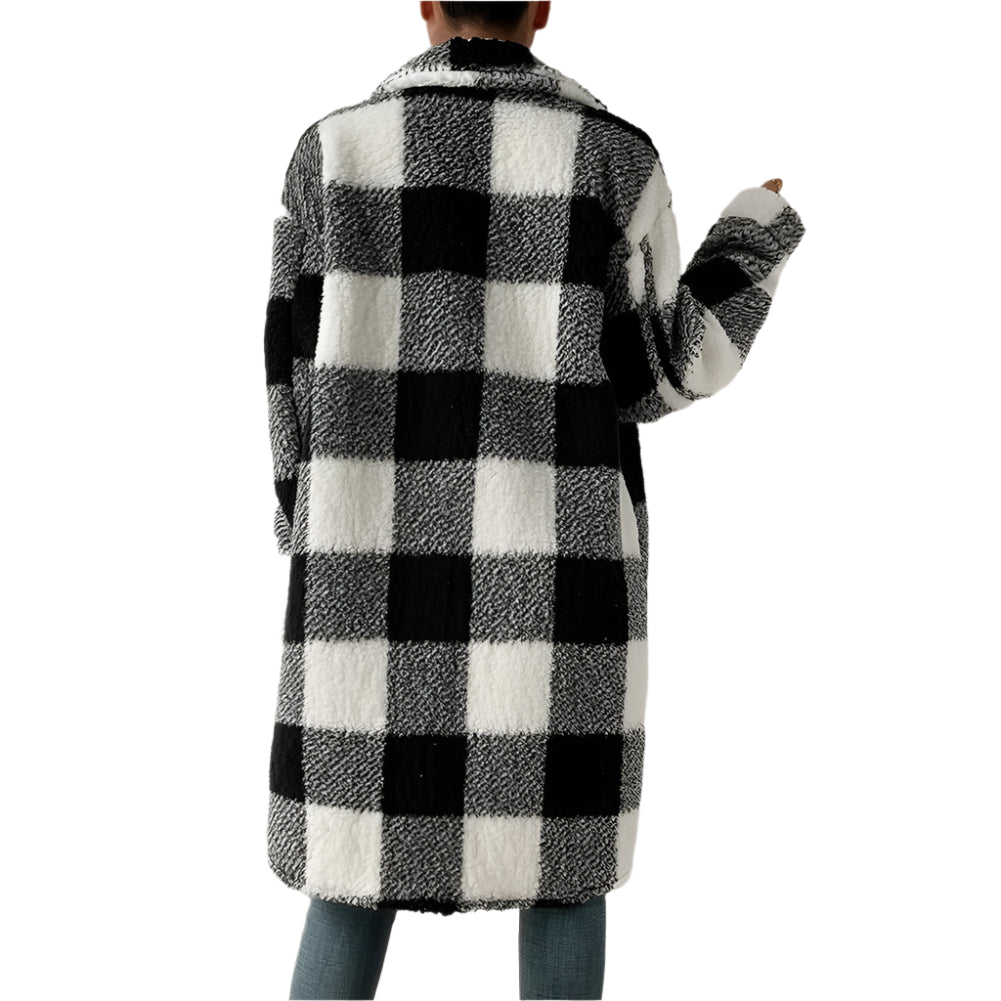 Tartan Plaid Fleece Shacket Coat