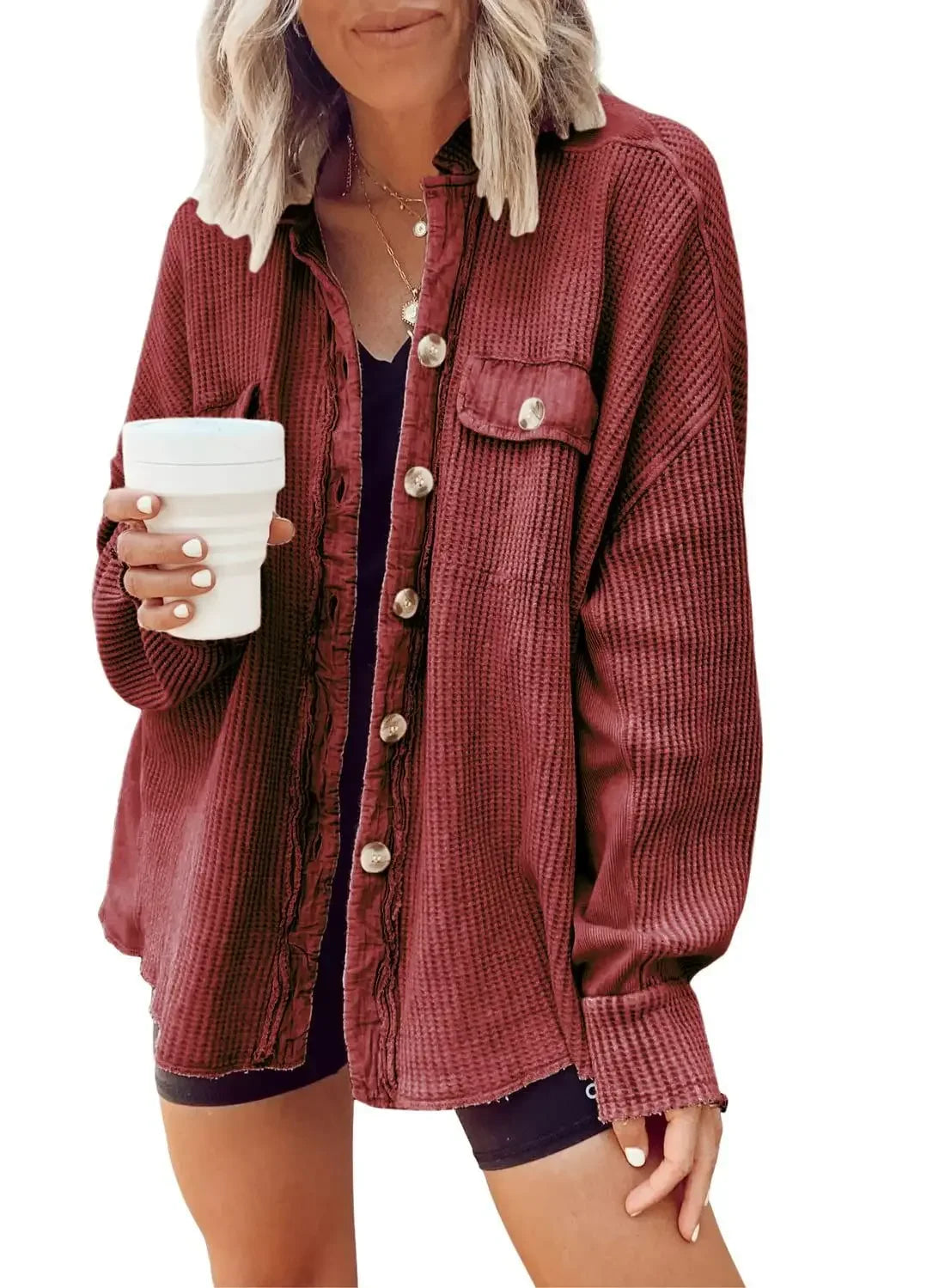 Fashion Patchwork Shirt Jacket