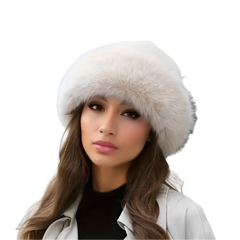 Plush Mink Fur Ski Beanie