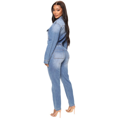 Denim Jumpsuit With Pockets