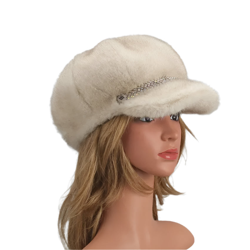 Solid Faux Fur Octagonal Beret