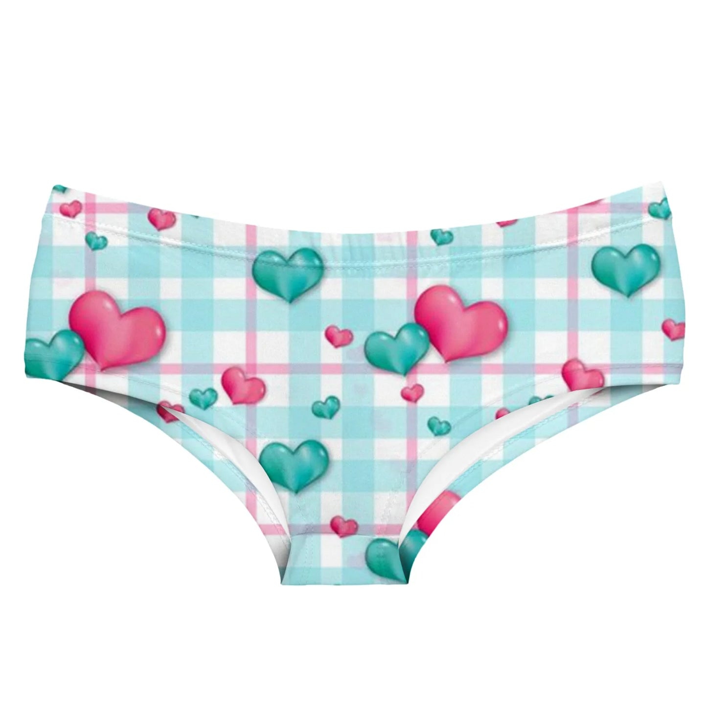 Funny Heart Print Mid Waist Panties