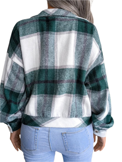 Cropped Plaid Flannel Shacket