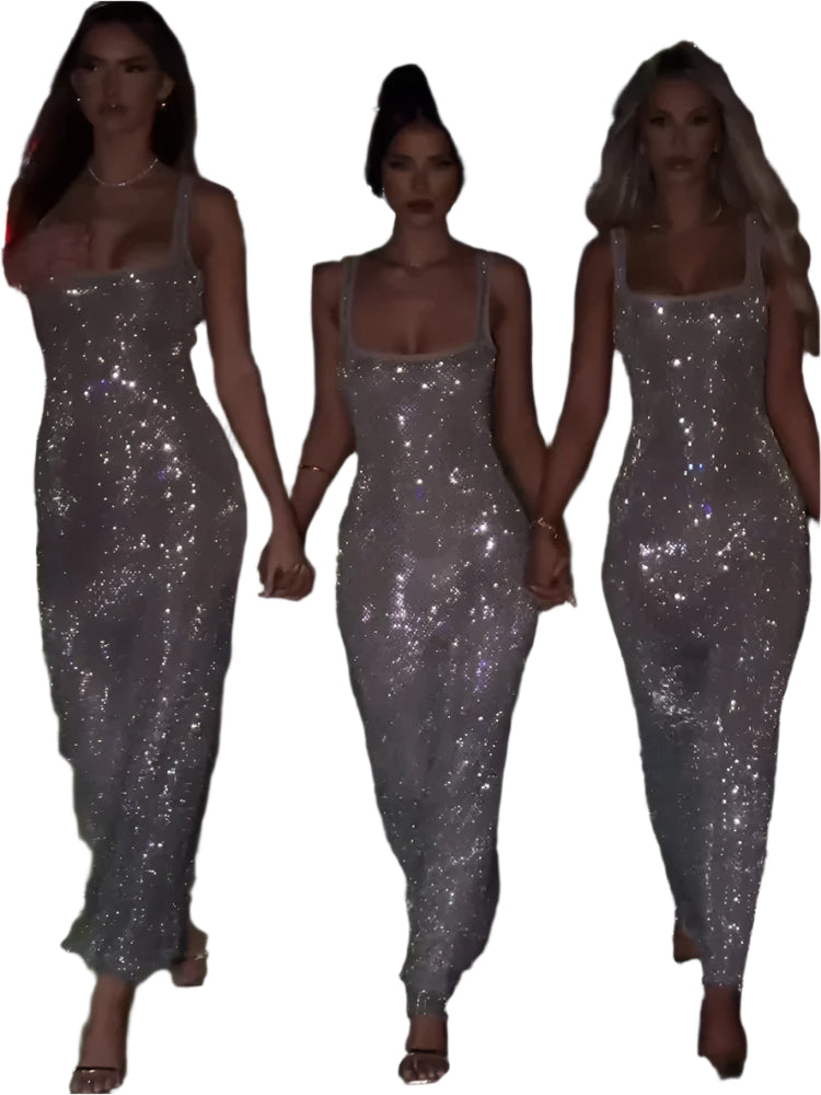 Sexy Sequined Hollow Out Dresses