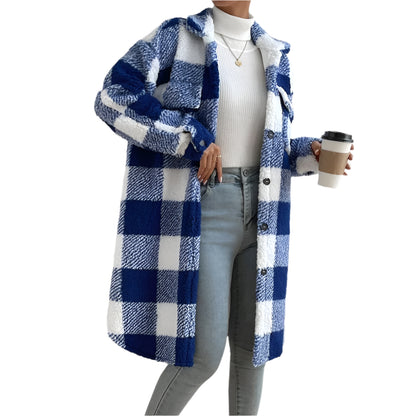 Tartan Plaid Fleece Shacket Coat