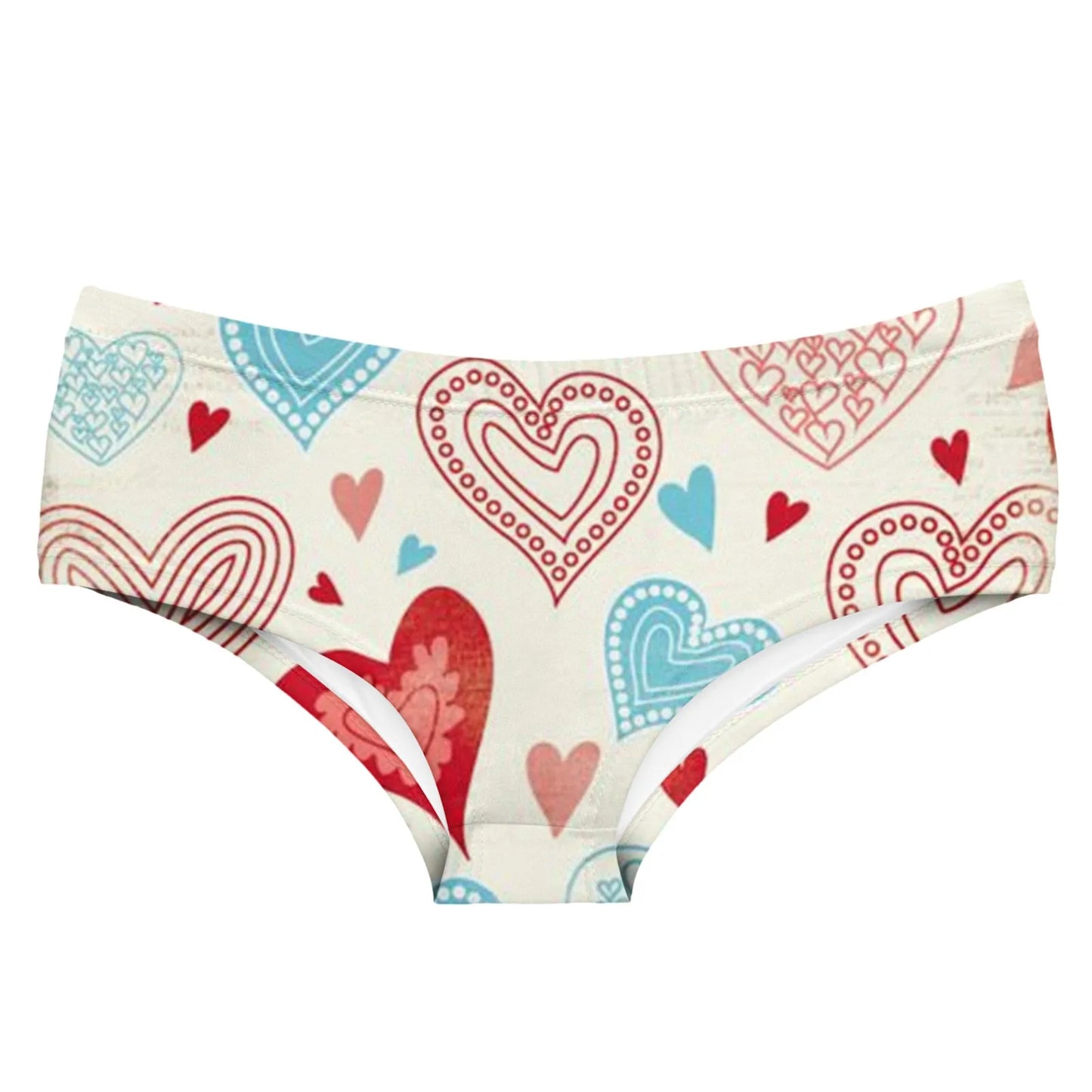 Funny Heart Print Mid Waist Panties