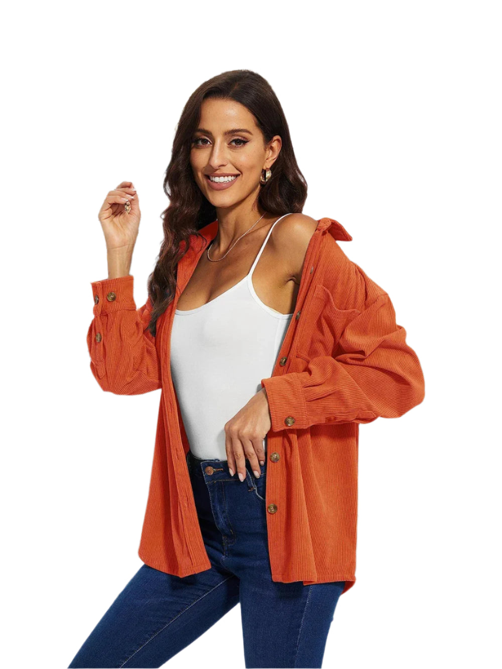 Oversized Corduroy Button-Down Shacket