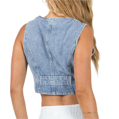 Denim Vest Crop Top