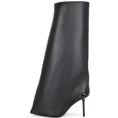 British Style Slim Heeled Knee-High Boots