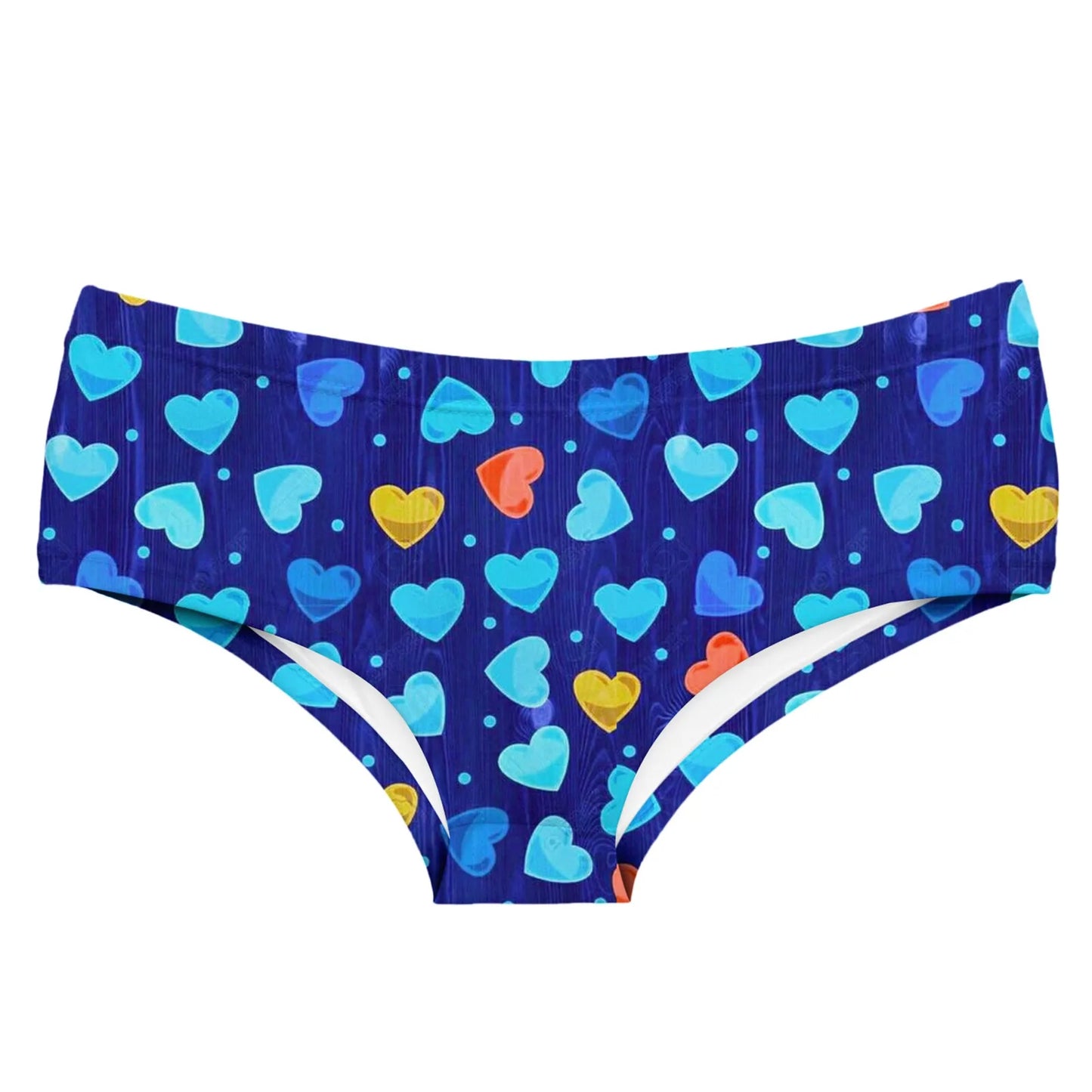 Funny Heart Print Mid Waist Panties