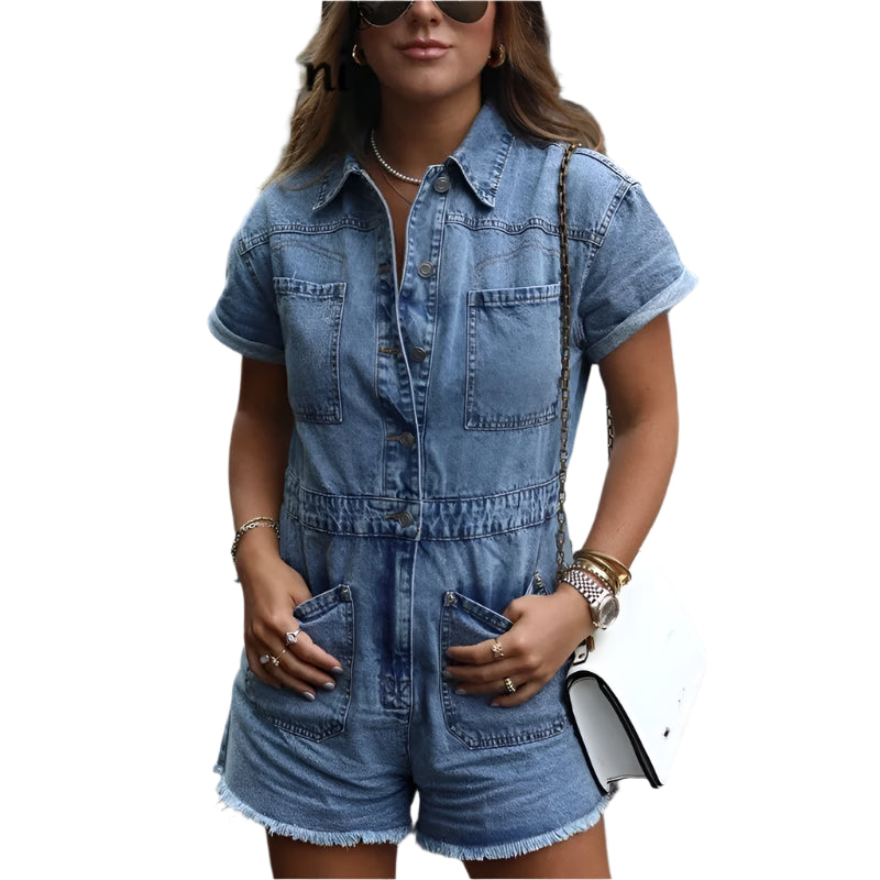 Denim Tassel Jumpsuit