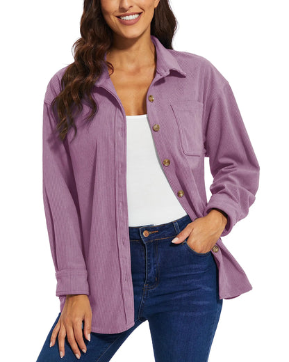 Oversized Corduroy Button-Down Shacket