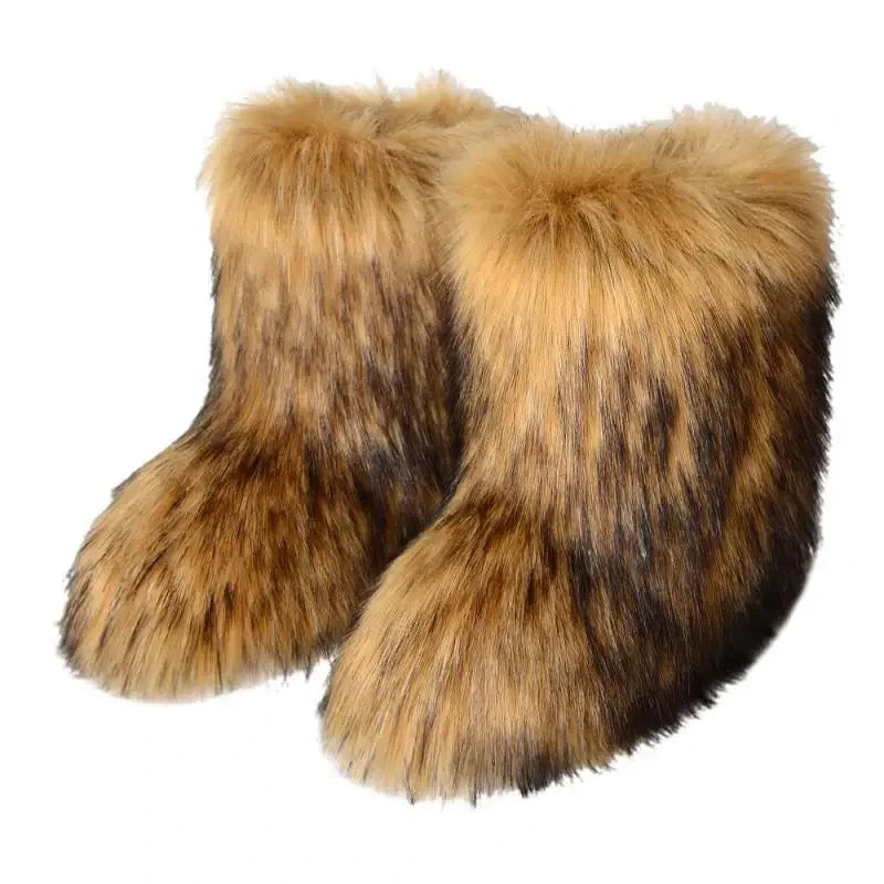 Winter Snow Furry Faux Fur Plush Warm