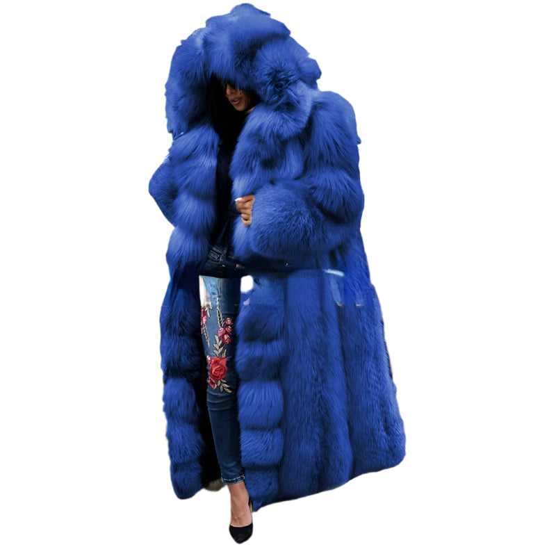 Plush Faux Fox Fur Coat