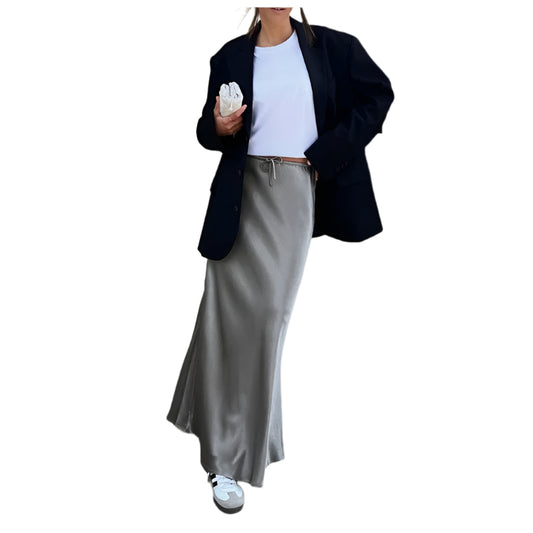 Streamgirl Elegant Satin Maxi Skirt