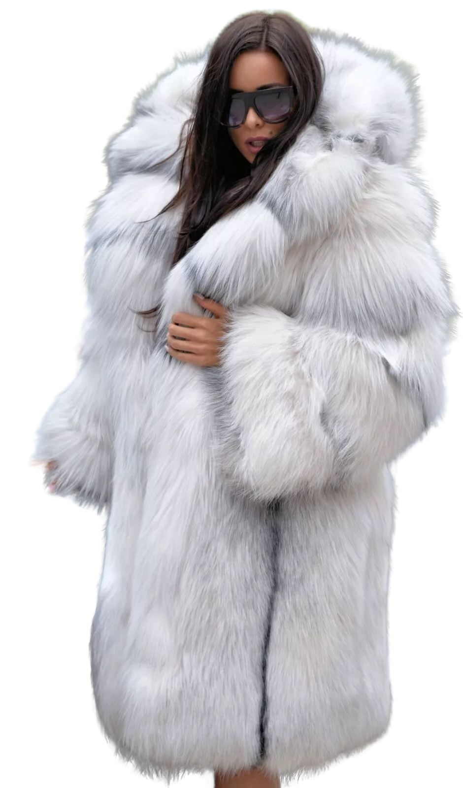 Plush Faux Fox Fur Coat