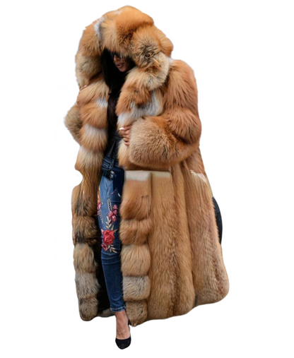 Plush Faux Fox Fur Coat