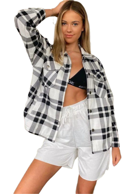 Black and White Check Shacket