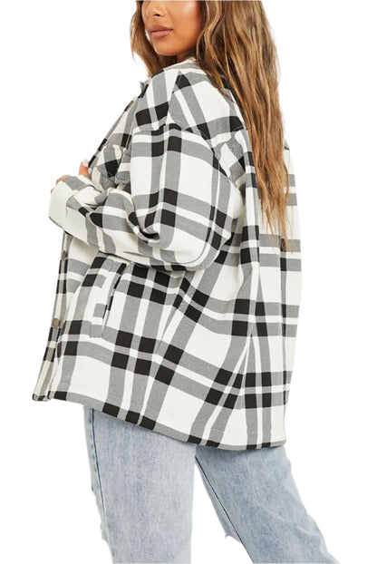 Black and White Check Shacket