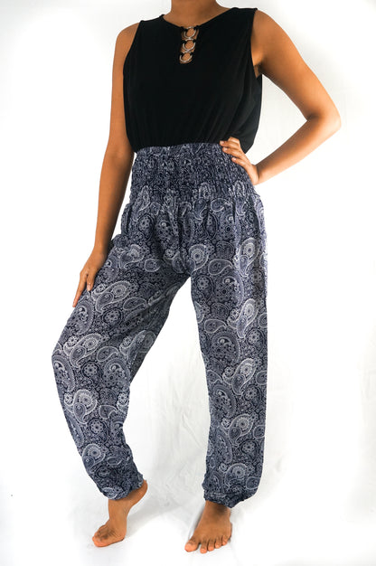 Black Paisley Pants Women Boho