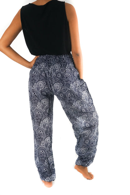 Black Paisley Pants Women Boho