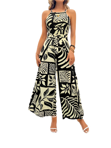 Printed Tie Back Jumpsuits