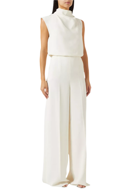 Women’s High-Waist Wide-Leg White Pants