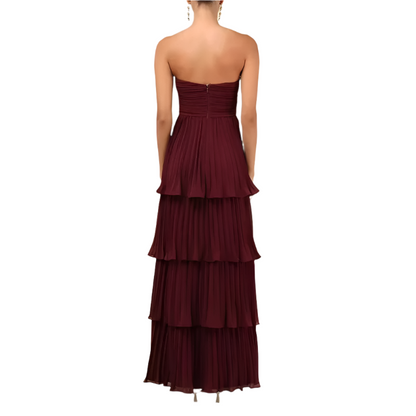 Elegant Off-Shoulder Pleated Maxi Dress